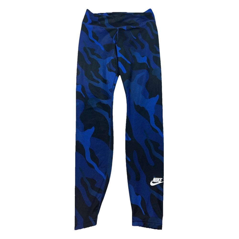 Nike Team USA Women's Medium Leggings, Blue And Black Camo, Dri‎ Fit